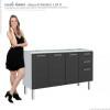 Gabinete de Pia 140 Eros Flat 3G Cozimax Preto