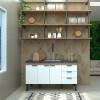 Gabinete Para Pia 160cm Cozinha Madeira Flamingo Cozimax Branco/Tamarindo