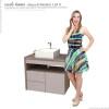Gabinete Para Banheiro Aimoré 70 Com Cuba Cubo Cozimax Nudi/Tamarindo
