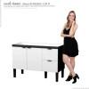 Gabinete Para Pia de Cozinha 120cm Madeira Colibri Cozimax Preto/Branco