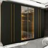 Guarda Roupa Casal Com LED 273cm x 240cm Absolut Reflecta Gelius Grafite