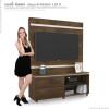 Estante Home Para Sala Pequena Allegro 1.3 Lukaliam Canela/Off White