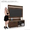Estante Home Para Sala Pequena Allegro 1.3 Lukaliam Noce/Off White
