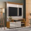 Estante Home Sala Pequeno 136cm Para TV 55 Pol Berlim Lukaliam Off White/Tauari