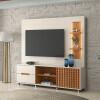 Estante Home Sala 207cm Para TV 70 Pol LED Brise Lukaliam Off White/Jequitiba