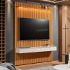 Home Suspenso Ripado Led 3 Gavetas 184cm Para TV 75" Colorado EDN Cedro/Off White