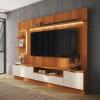 Estante Home + 1 Torre Sala 225cm Para TV 75 Pol Atenas Lukaliam Jequitiba/Off White