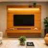 Home Painel Para TV 75¨ Com LED 180cm 3 Gavetas Norton 1.8 EDN Cedro