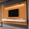 Home Painel Para TV 85¨ Com LED 218cm 3 Gavetas Norton 2.2 EDN Cedro/Off White
