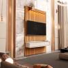 Home Painel Ripado TV 55 Com LED Sala 140cm Trevi 1.4 EDN Cedro/Off White