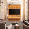 Home Painel Ripado TV 75 Com LED Sala 184cm Trevi 1.9 EDN Cedro