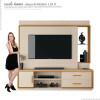 Home Rack com Painel 2.0m TV 75 Pol Avis EAX Off White/Cedro