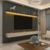 Home Ripado Para TV 85 Polegadas Com LED 230x250 Nobre Gelius Grafite/Off White