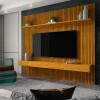 Home Painel Ripado 3D Para TV 75 Polegadas 224 x 220 Requinte Clean Gelius Naturale