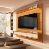 Home Painel Suspenso 180cm Para TV 75¨ Gavetas LED Boaz 1.8 EDN Cedro/Cedro Off White