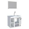 Conjunto Para Banheiro Aço Gabinete e Espelho Lichia 60 Cozimax Branco