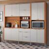 Cozinha Grande Completa 240x220cm 10 Portas 3 Gavetas Astra 2.4 Lukaliam Jequitiba/Areia