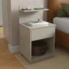 Mesa de Cabeceira 40x74cm com 1 Gaveta e Prateleira Mavie Patrimar Off White