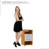 Mesa de Cabeceira 2 Gavetas Monet Mirarack Cedro/Off White