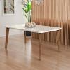 Mesa de Jantar Retrô Tampo Vidro 170x90x78 Pés Oblongo Jade RV Móveis Off White
