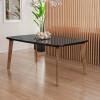 Mesa de Jantar Retrô Tampo Vidro 170x90x78 Pés Oblongo Jade RV Móveis Preto