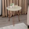 Mesa Lateral Redonda Pés de Ferro 44 x 44 x 47 Evolution Patrimar Off White