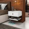 Mesa de Cabeceira Suspensa 1 Gaveta 45cm Sigma Casa D Branco