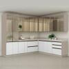 Módulo Armário Aéreo Canto L 88x76x34cm Vidro Reflecta 100% MDF Cozinha Provence Robel Fendi