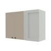 Módulo Armário Aéreo Canto Reto 68x100x34cm 100% MDF Cozinha Provence Robel Branco/Fendi Matte