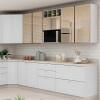 Módulo Armário Aéreo 88x35X34cm 1 Porta Vidro Reflecta Cozinha Modulada Robel Branco
