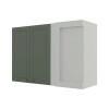 Módulo Armário Aéreo Canto Reto 68x100x34cm 100% MDF Cozinha Provence Robel Branco/Salvia Matte