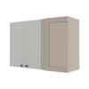 Módulo Armário Aéreo Canto Reto 68x100x34cm 100% MDF Cozinha Provence Robel Fendi/Branco Matte