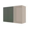 Módulo Armário Aéreo Canto Reto 68x100x34cm 100% MDF Cozinha Provence Robel Fendi/Salvia Matte