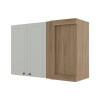 Módulo Armário Aéreo Canto Reto 68x100x34cm 100% MDF Cozinha Provence Robel Hanover/Branco Matte