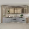 Módulo Armário Aéreo Canto L 68x76x34cm Vidro Reflecta 100% MDF Cozinha Provence Robel Hanover