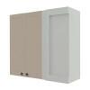 Módulo Armário Aéreo Canto Reto 88x100x34cm 100% MDF Cozinha Provence Robel Branco/Fendi Matte
