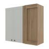 Módulo Armário Aéreo Canto Reto 88x100x34cm 100% MDF Cozinha Provence Robel Hanover/Branco Matte