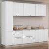 Módulo Paneleiro 208x40x56cm 2 Portas 100% MDF Cozinha Provence Robel Branco/Branco Matte