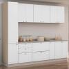 Módulo Paneleiro 208x40x56cm 2 Portas 100% MDF Cozinha Provence Robel Fendi/Branco Matte