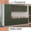 Módulo Paneleiro 172x70x56cm 2 Portas 2 Gavetas 100% MDF Cozinha Provence Robel Branco/Salvia Matte