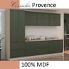 Módulo Paneleiro 172x70x56cm 2 Portas 2 Gavetas 100% MDF Cozinha Provence Robel Fendi/Salvia Matte