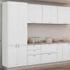 Módulo Paneleiro 208x70x56cm 4 Portas 100% MDF Cozinha Provence Robel Branco/Branco Matte