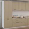 Módulo Paneleiro 208x70x56cm 4 Portas 100% MDF Cozinha Provence Robel Branco/Fendi Matte