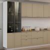 Módulo Paneleiro 208x70x56cm 4P Com Vidro Reflecta Cozinha Provence Robel Branco/Fendi Matte