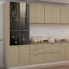 Módulo Paneleiro 208x70x56cm 4P Com Vidro Reflecta Cozinha Provence Robel Fendi/Fendi Matte