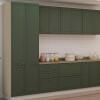 Módulo Paneleiro 208x70x56cm 4 Portas 100% MDF Cozinha Provence Robel Fendi/Salvia Matte
