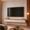 Nicho Rack Suspenso 218cm Cantos Arredondados Liv EDN Cedro/Off White