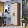 Organizador Multiuso Quarto Sala Escritório 2 Portas 204x70cm Delta Lukaliam Jequitiba/Off White