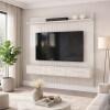 Painel Para TV 75" Frisado Atlas 186x180cm Bancada Bali Lukaliam Off White