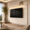 Painel Ripado Moderno Para TV 85¨ Com LED 218cm Bliss EDN 2.2 EDN Off White